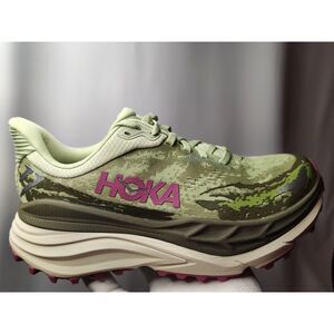 HOKA One One Stinson 7 Women's Size 7 Trail Running Shoes Green Lace Up